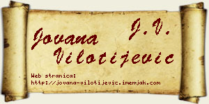 Jovana Vilotijević vizit kartica